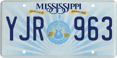 MS license plate YJR963