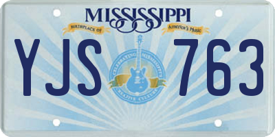 MS license plate YJS763