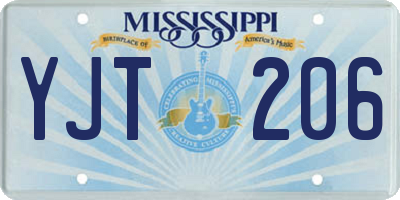 MS license plate YJT206