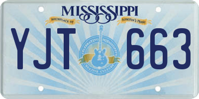 MS license plate YJT663