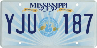 MS license plate YJU187
