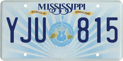 MS license plate YJU815