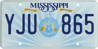 MS license plate YJU865