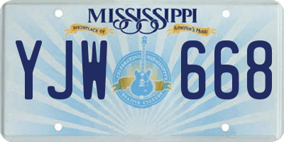 MS license plate YJW668