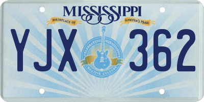MS license plate YJX362