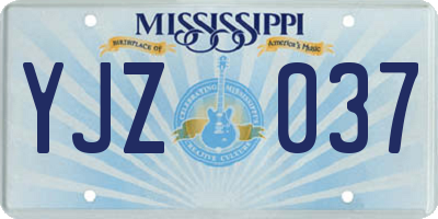 MS license plate YJZ037