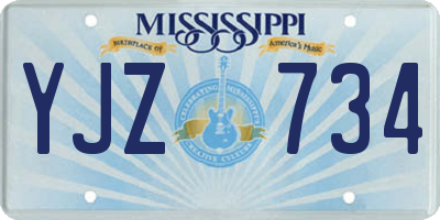 MS license plate YJZ734