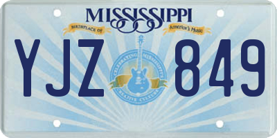 MS license plate YJZ849