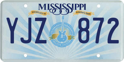 MS license plate YJZ872
