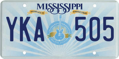 MS license plate YKA505