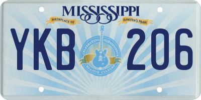 MS license plate YKB206