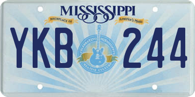MS license plate YKB244