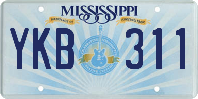 MS license plate YKB311