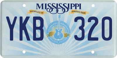 MS license plate YKB320