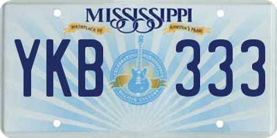 MS license plate YKB333