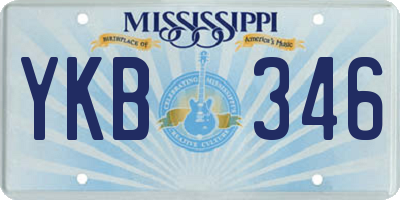 MS license plate YKB346