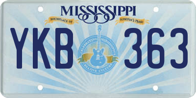 MS license plate YKB363