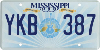 MS license plate YKB387