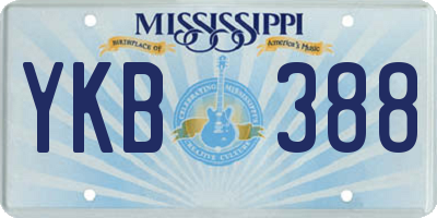 MS license plate YKB388