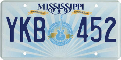 MS license plate YKB452