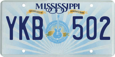 MS license plate YKB502