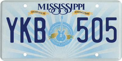 MS license plate YKB505