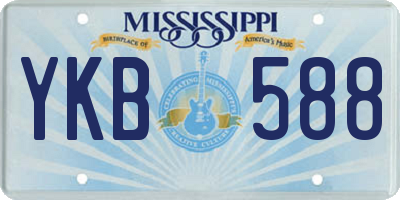 MS license plate YKB588