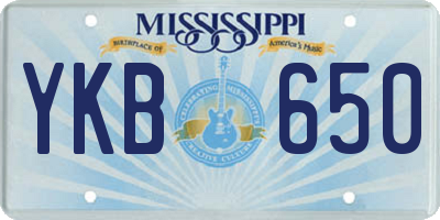 MS license plate YKB650