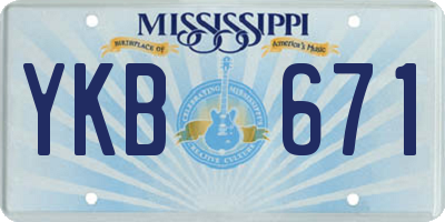 MS license plate YKB671