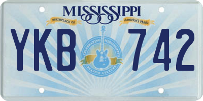 MS license plate YKB742