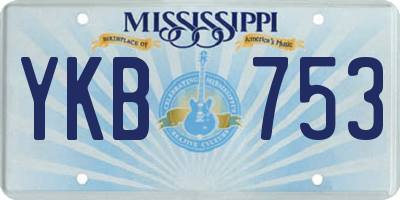 MS license plate YKB753