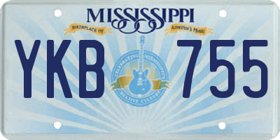 MS license plate YKB755