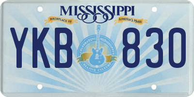 MS license plate YKB830