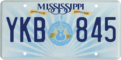 MS license plate YKB845