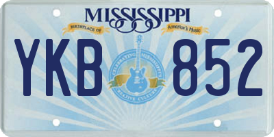 MS license plate YKB852