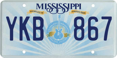 MS license plate YKB867