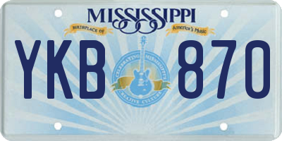 MS license plate YKB870
