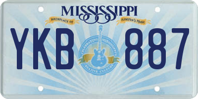 MS license plate YKB887