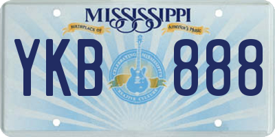 MS license plate YKB888