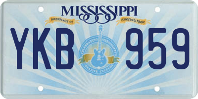 MS license plate YKB959