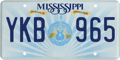 MS license plate YKB965