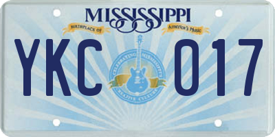 MS license plate YKC017