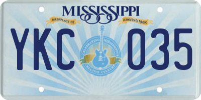 MS license plate YKC035