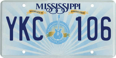 MS license plate YKC106