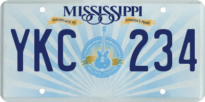 MS license plate YKC234