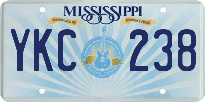 MS license plate YKC238