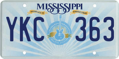 MS license plate YKC363