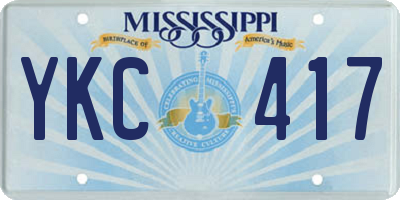 MS license plate YKC417