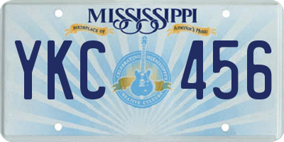 MS license plate YKC456