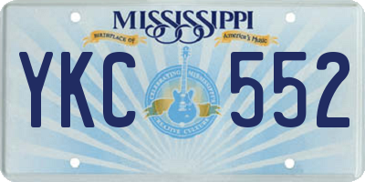 MS license plate YKC552